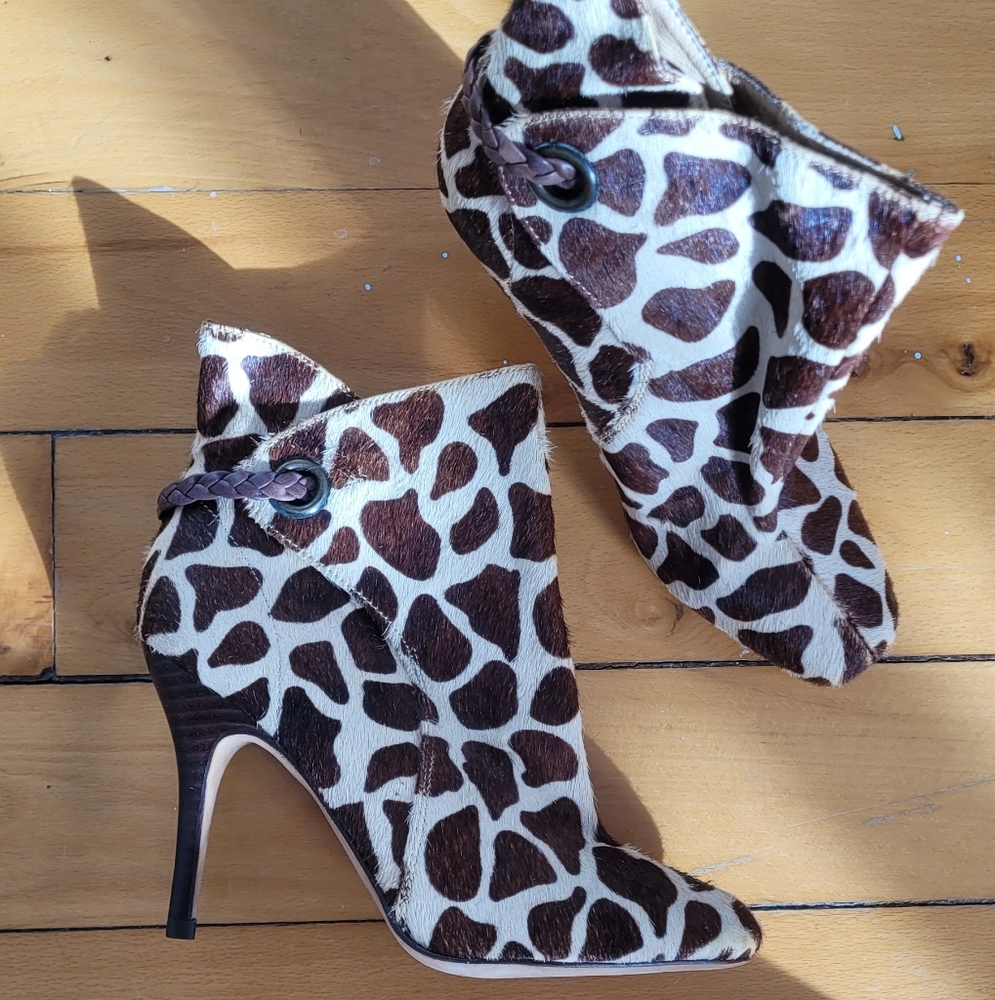 Aldo Brown and Cream Ankle Boots